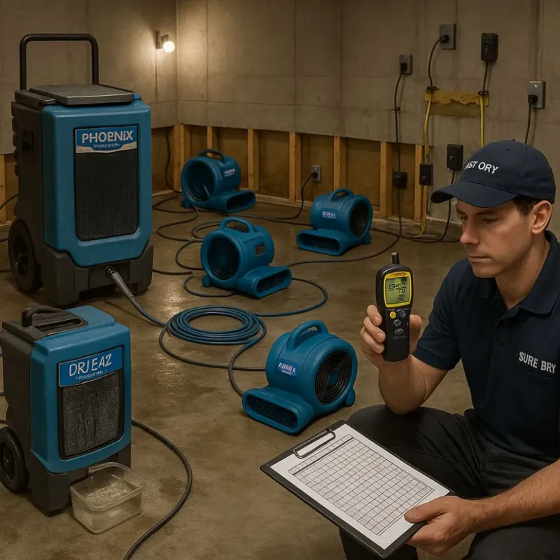 Structural Drying and Dehumidification process in Bishopville, SC